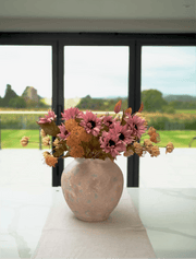 Faux Autumn Floral Arrangement – Pink & Beige