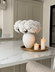Grands hortensias artificiels – Blanc (5 tiges)
