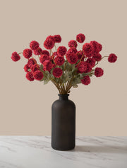 Chrysanthèmes Kiku artificiels – Rouge (10 tiges / 50 fleurs)