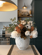Faux Floral Arrangement – White Peony & Sunflower