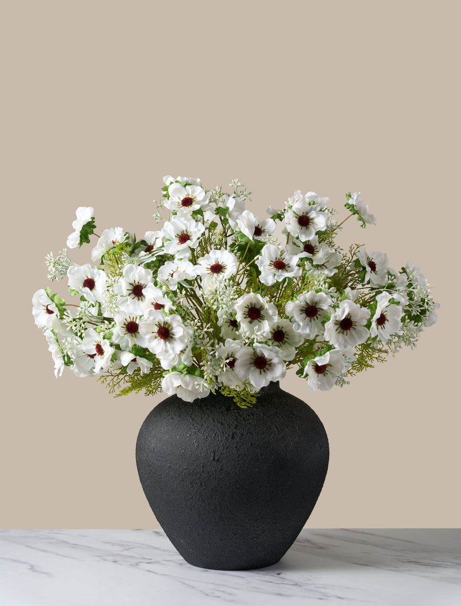 Arrangement de faux coquelicots - Blanc (12 tiges / 60 têtes de coquelicots)