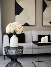 Grands hortensias artificiels – Crème (5 tiges)