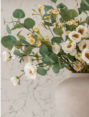 Faux Floral Arrangement – Eucalyptus & White Chamomile