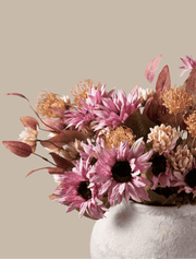 Faux Autumn Floral Arrangement – Pink & Beige