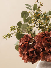 Faux Floral Arrangement – Eucalyptus & Cinnamon Hydrangea