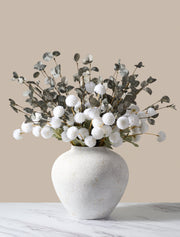 Composition florale artificielle – Blanc et vert