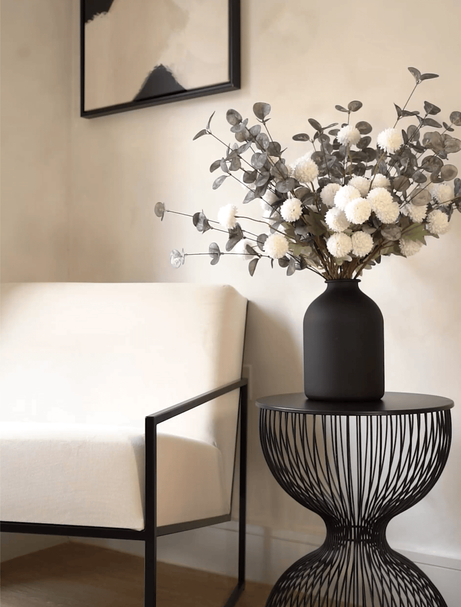 Composition florale artificielle - Blanc et vert
