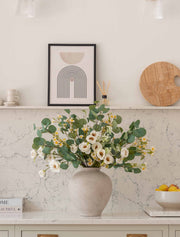 Faux Floral Arrangement – Eucalyptus & White Chamomile