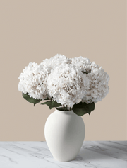Grands hortensias artificiels – Blanc (5 tiges)
