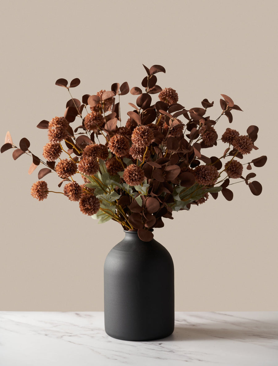 Composition florale artificielle - Marron