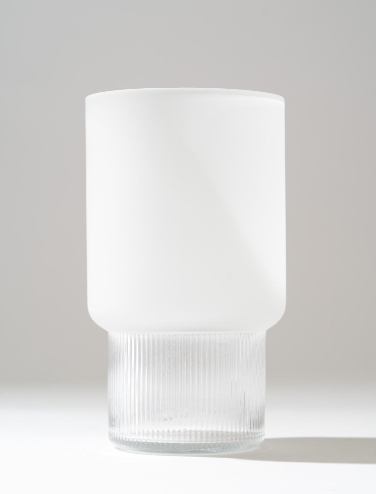 Ribbed Frosted Glass Vase – Clear