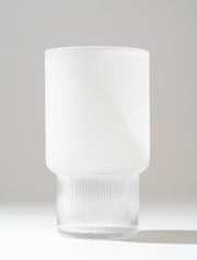 Ribbed Frosted Glass Vase – Clear
