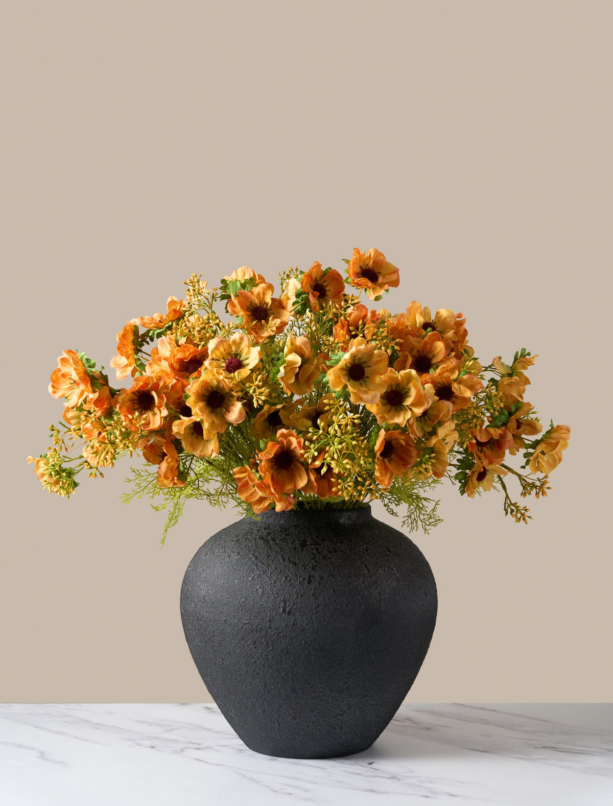 Bouquet de coquelicots artificiels – Sunrise (12 tiges / 60 fleurs)