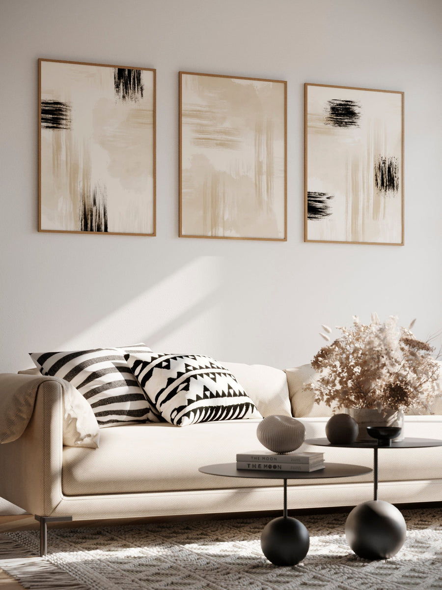 Composition murale de 3 affiches – Tons neutres
