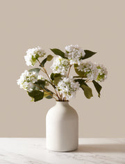 Small Faux Hydrangea Bouquet – White (3 stems)