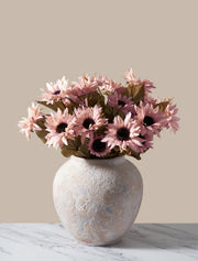 Tournesols artificiels d’automne – Rose (3 tiges / 21 fleurs)