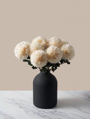Grands chrysanthèmes Kiku artificiels – Beige (10 tiges)