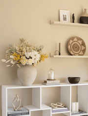 Composition florale artificielle – Prairie blanche et jaune