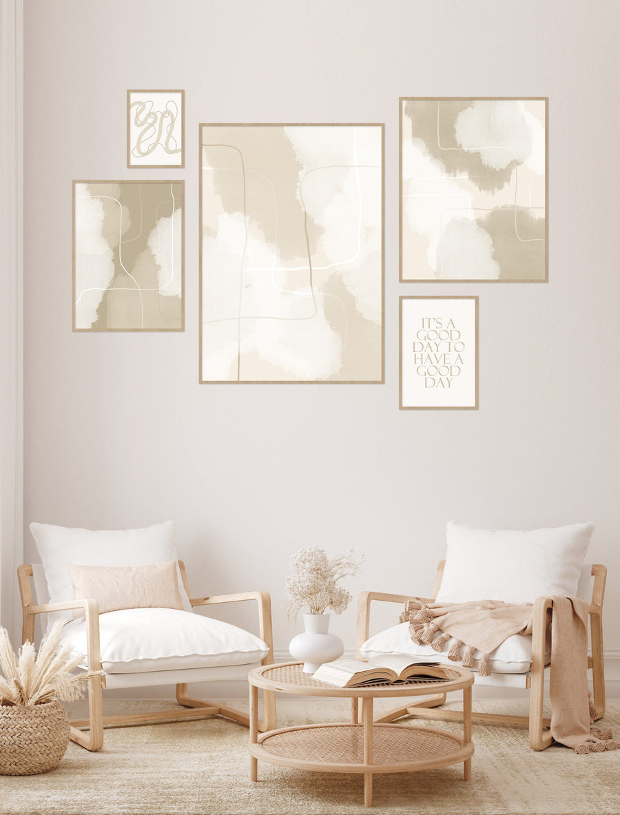 Composition murale de 5 affiches – Inspiration bohème