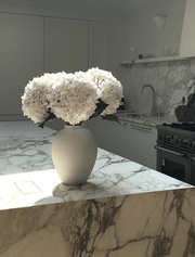 Grands hortensias artificiels – Blanc (5 tiges)
