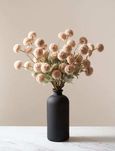 Chrysanthèmes Kiku artificiels – Crème (10 tiges / 50 fleurs)