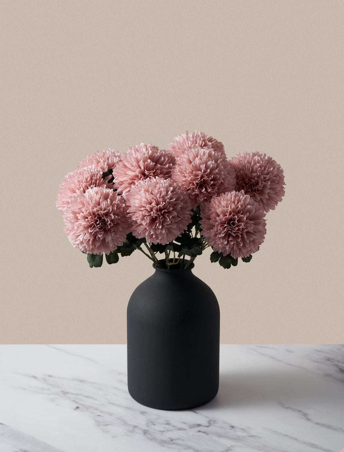 Große künstliche Kiku-Chrysanthemen – Rosa (10 Stiele)