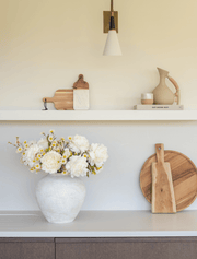 Composition florale artificielle – Pivoine blanche et marguerite