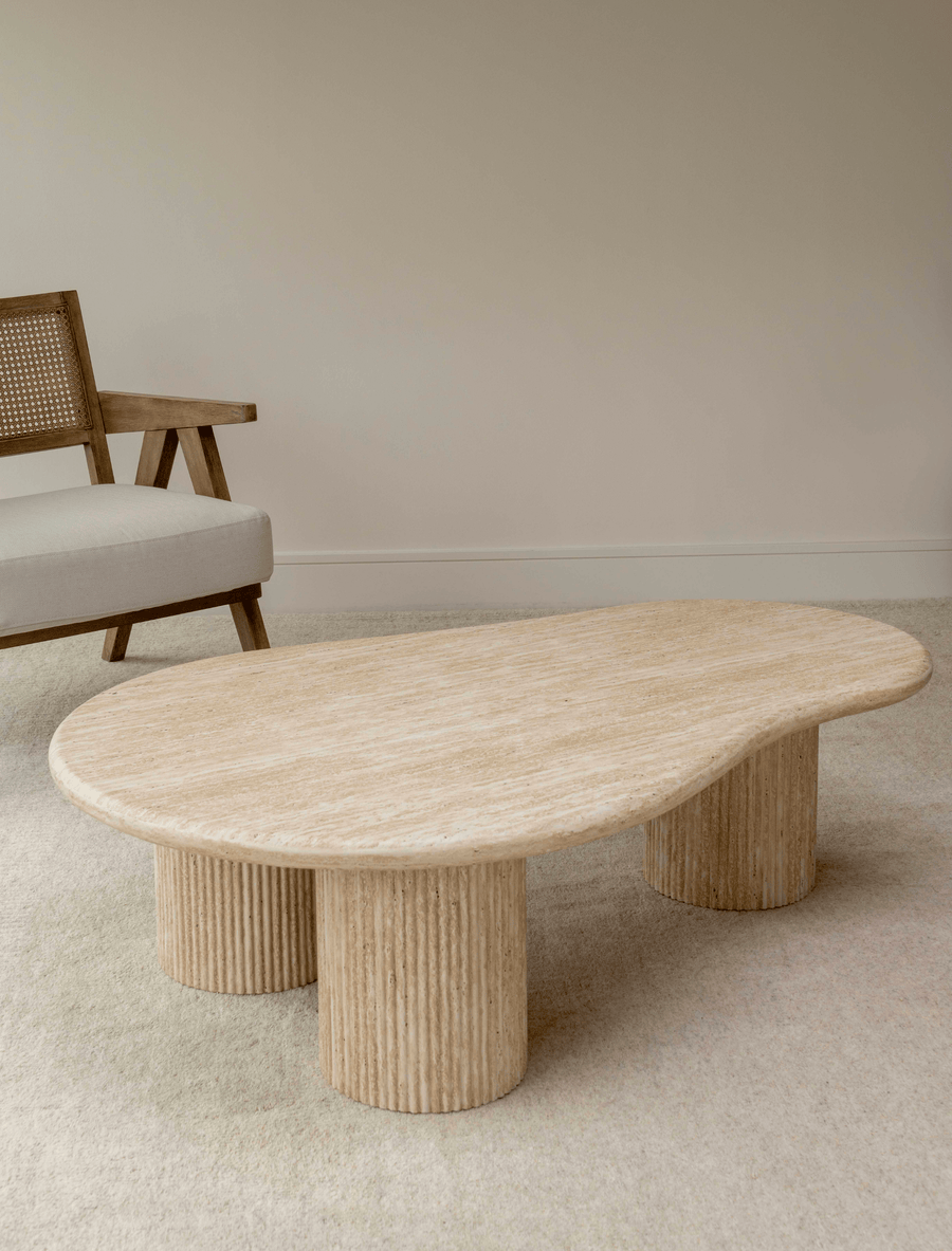 Table Basse Luna - Pierre Travertin