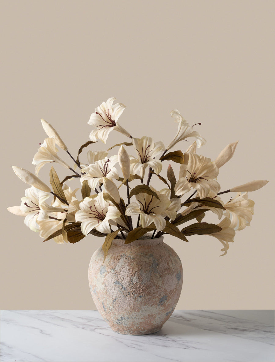 Arrangement de faux lys - Beige