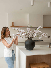 Grandes branches de magnolia artificiel – Blanc (8 tiges)