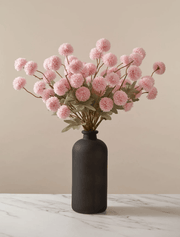 Chrysanthèmes Kiku artificiels – Rose (10 tiges / 50 fleurs)