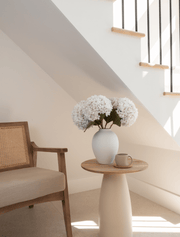 Grands hortensias artificiels – Blanc (5 tiges)