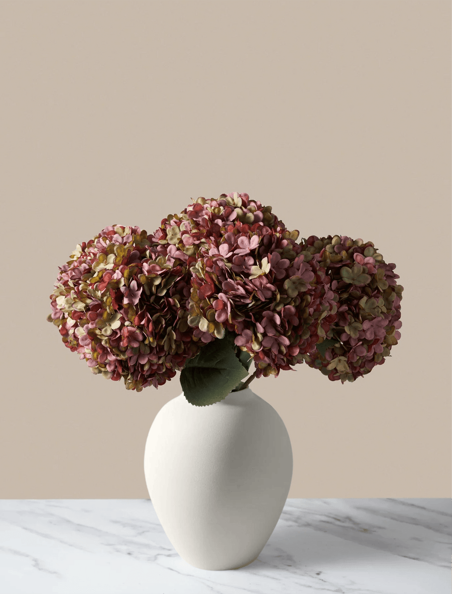Grands hortensias artificiels – Violet (5 tiges)